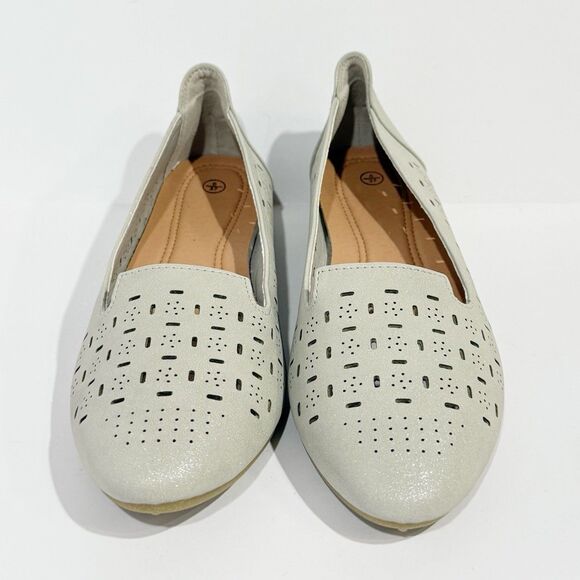 Rominz Women's Flats Shoes Comfortable Grey PU Leather Ballet Flats Size 6 - Picture 8 of 16